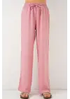 Geniş Paça Keten Pantolon 6735 - Pudra