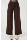 Geniş Paça Kumaş Pantolon 30088 - Kahverengi