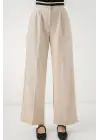 Geniş Paça Kumaş Pantolon 30088 - Krem