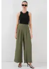 Geniş Paça Pileli Pantolon 6718 - Haki