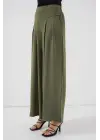 Geniş Paça Pileli Pantolon 6718 - Haki