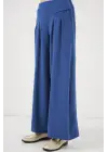 Geniş Paça Pileli Pantolon 6718 - İndigo
