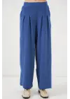Geniş Paça Pileli Pantolon 6718 - İndigo