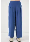 Geniş Paça Pileli Pantolon 6718 - İndigo