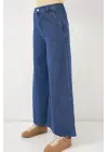 Geniş Paça Yüksek Bel Kot Pantolon 30080 - Mavi