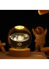 Gezegenler Temalı Ahşap Altlıklı Işıklı Cam Küre