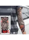 Giyilebilir Kol Dövmesi Çorap Dövme 3d Baskılı Kol Bacak Dövme 2 Adet Model 7