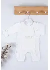 Gofralı Fransız Güpürlü % 100 Pamuk Kız Bebek Tulumu