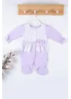 Gofralı Fransız Güpürlü % 100 Pamuk Kız Bebek Tulumu
