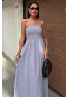 Göğsü Gipeli Straplez Elbise 2878