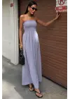Göğsü Gipeli Straplez Elbise 2878