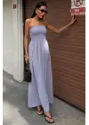 Omarı Seksi Straplez Elbise