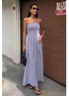 Omarı Seksi Straplez Elbise