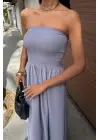 Omarı Seksi Straplez Elbise