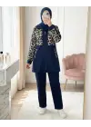 Çarpıcı Fermuarlı Pantolonlu Takım