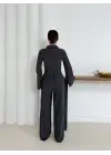 Gömlek yaka kaplama düğmeli takım antrasit st265866
