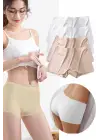 Omarı Dikişsiz İz Yapmayan Kadın Mini Şort Boxer Beyaz