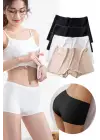 Omarı Kadın Dikişsiz Görünmez Mini Şort Boxer Seti - Siyah Beyaz Ten Uyumlu