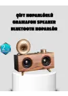 Gramafon Tasarımlı Bluetooth Hoparlör 3d Ses Teknolojili Çok Fonksiyonlu