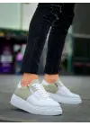 Omarı Beyaz Yüksek Taban Gri Detaylı Günlük Spor Ayakkabı