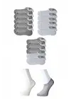 Omarı Gri ve Beyaz Erkek Görünmez Çorap Seti 15 Çift