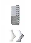 Omarı Görünmez Gri ve Beyaz Erkek Çorap Seti