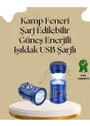 Güneş Enerjili Katlanabilir Kamp Feneri – Usb Şarjlı, Hafif Ve Çok Fonksiyonlu