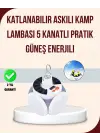 Güneş Enerjili Usb Şarj Edilebilir 5 Modlu Katlanabilir Led Kamp Işığı