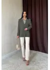 Omarı Şık Haki Blazer Ceket - Moda Trendleri
