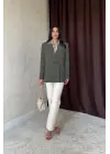Omarı Şık Haki Blazer Ceket - Moda Trendleri