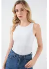 Halter Yaka Çıtçıtlı Body 972 - Beyaz