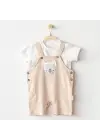 Happy Animals Bebek Salopet Takım Beige