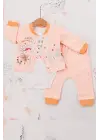 Happy Dancing Desenli 3lü Hırkalı Kız Bebek Takım