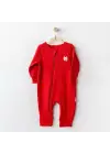Omarı Sevimli Bebek Tulumu Kırmızı