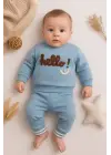 Hello Nakışlı % 100 Pamuk 2li Erkek Bebek Takım