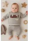 Hello Nakışlı % 100 Pamuk 2li Erkek Bebek Takım