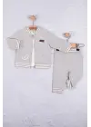 Hello Nakışlı % 100 Pamuk 3lü Erkek Bebek Takımı