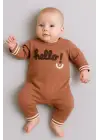 Hello Nakışlı % 100 Pamuk Erkek Bebek Tulum