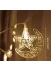 Hilal ve Yıldız Şekilli 3.5 Metre USB LED Işık – 20 LED’li Dekoratif Ramazan Dekorasyonu ve Ortam Aydınlatması