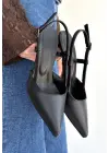 Hoost Siyah Cilt Topuklu Ayakkabı