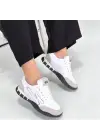 Huer Beyaz Nubuk Bağcıklı Spor Ayakkabı