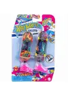 HXL17 Hot Wheels Skate Retro Temalı İkili Parmak Kaykay ve Ayakkabı Paketi