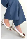 Ilwe Beyaz Cilt Babet Ayakkabı
