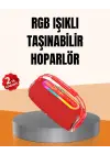 Ipx6 Su Geçirmez Rgb Led Işıklı Taşınabilir Bluetooth Hoparlör 2400 Mah