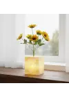 Işıklı Yapay Çiçek – Sarı Saksılı LED Dekoratif Bitki, Masaüstü ve Ev Ofis Aydınlatmalı Süs Bitkisi