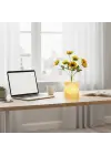 Işıklı Yapay Çiçek – Sarı Saksılı LED Dekoratif Bitki, Masaüstü ve Ev Ofis Aydınlatmalı Süs Bitkisi