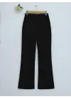 İthal Kumaş İspanyol Paça Pantolon -Siyah