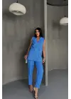 JAKAR KUMAŞ YELEK - PANTOLON TAKIM - Mavi