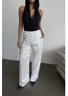 JAKAR SATEN PANTOLON - Beyaz