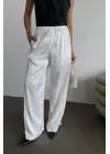 JAKAR SATEN PANTOLON - Beyaz